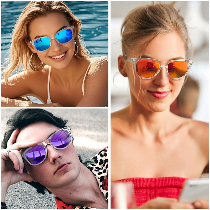 Joopin Oversized Square Sunglasses Mirrored Shades for Women Men Clear