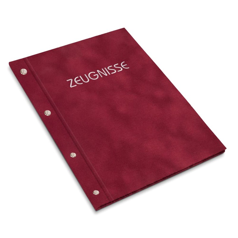 Certificate Folder in Red Velvet Cover with Embossed Print in