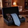 [S&W SHLAX&WING] Men's Necktie Steel Blue Tie Solid Extra Long
