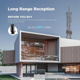 FESAS Exceptional Indoor TV Antenna, More Than 800+ Mile Range, 18 Feet Coaxial Cable High Definition Cable for Excellent 1080p, 2K, 4K Smart TV Local Channels (Black, 18 Feet)