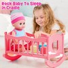 Golray 12in Girl Baby Doll Crib and High Chair Set