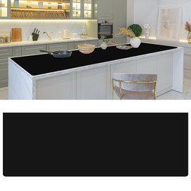 Hushee Silicone Mats for Kitchen Counter in Roll 120'' x 24'' Silicone Mat Nonslip Cuttable Counter Mat Heat Resistant Silicone Mat for Kitchen Counter Countertop Placemat(Black)