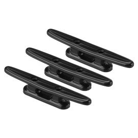 PATIKIL 4 Inch Nylon Boat Dock Cleat 3 Pack Kayak Small Rope Tie Cleat Dock for Marine Deck Boats Canoes Kayak, Decor, Black