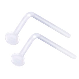 2 pieces 20g bioplast micro nose ring L-Shaped White bendable flexible tiny stud bar pin unique BEPV