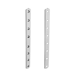 DTGN 295x25x4mm(LxWxT) Flat Straight Brace Plate -2Pack- Good for Furniture Repairing - Stainless Steel Brace Plate - Silver Tone