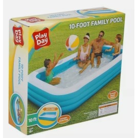 Play Day Inflatable 10 Foot Family Swimming Pool . Water park. Kids  Summer fun