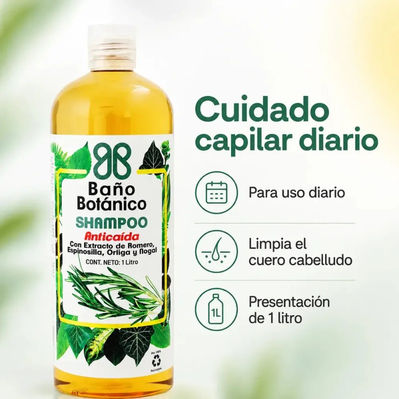 Shampoo Baño Botanico Extracto De Romero (anticaida) 1 Lt
