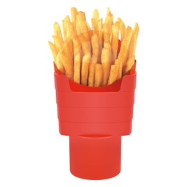 iSaddle French Fry Cup Holder - Automotive Interior Accessories Chips CupHolder for Cell Phone Fast Food Drink Beverage Key Fob Fits Vehicle Boat Truck RV (2.75 inch Base, Orange Color)