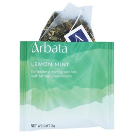 Arbata Lemon Mint Tea, 24 Pyramid Tea Bags Caffeinated Tea, Artisinal Green Tea (Serenity Peach)