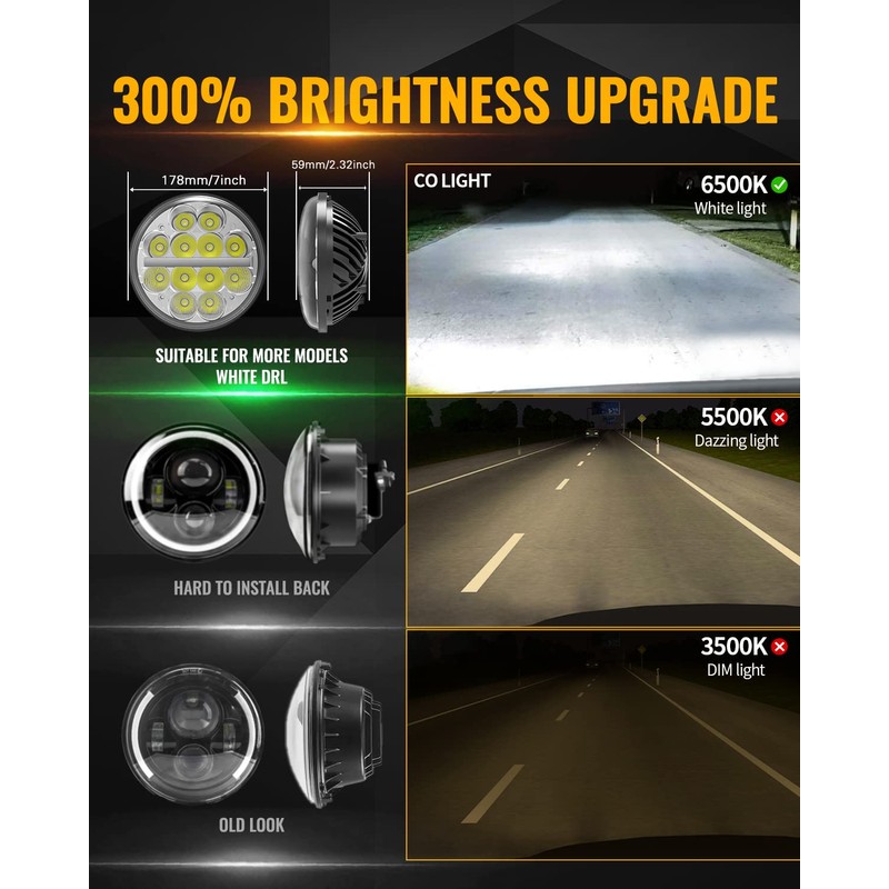 CO LIGHT 5.75 Led Headlight 5 3/4 Round Led Headlights