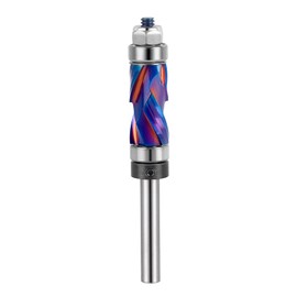 SpeTool Coated Flush Trim Router Bit 1/4 Shank with Top & Bottom Bearing, 1/2 Inch Cutting Dia