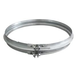 Flanged Pipe Clamp for Chimney Air Duct Adjustable Galvanized Vent Repair Ring Lock Wood Stove v Pipe Barrel Ring Drum clamp Smoke Circular Bolted Clamps Brackets Exhaust (200mm)