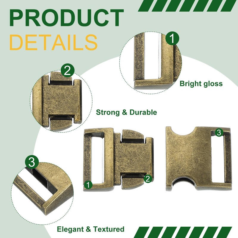 PATIKIL Metal Buckle, 4 Pack Quick Side Release Clips for