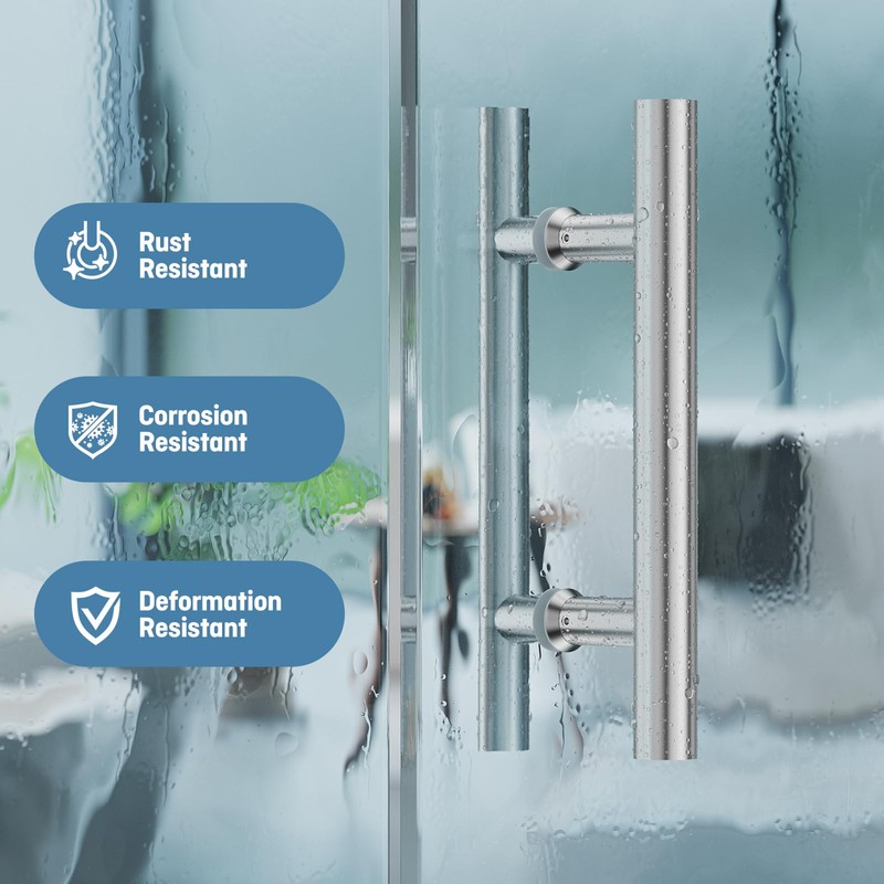 Ranbo Brushed 8" (CTC) Back to Back Shower Door Handle,
