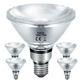 Jaenmsa 72W Halogen PAR38 Floodlight Bulbs 4 Pack for Indoor Outdoor Flood Light Par38 Halogen Bulbs 72 Watt 120V, Warm White 2800K, 3420 Lumens, E26 Base Bulbs for Reptile Heat Lamp Bulbs