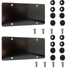 12"x6" Backing Reinforce Black Painted Stainless Steel License Plate - Rust-Proof & Heavy Duty, Scratch-Resistant with Screws Included - Fits All Vehicles (1) (1)