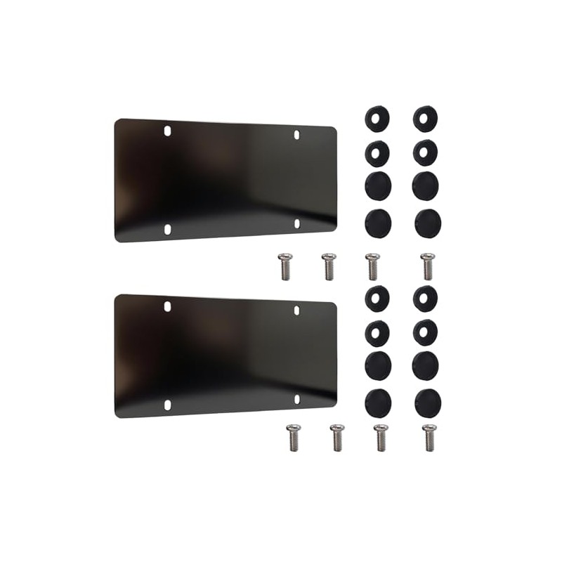 12"x6" Backing Reinforce Black Painted Stainless Steel License Plate -