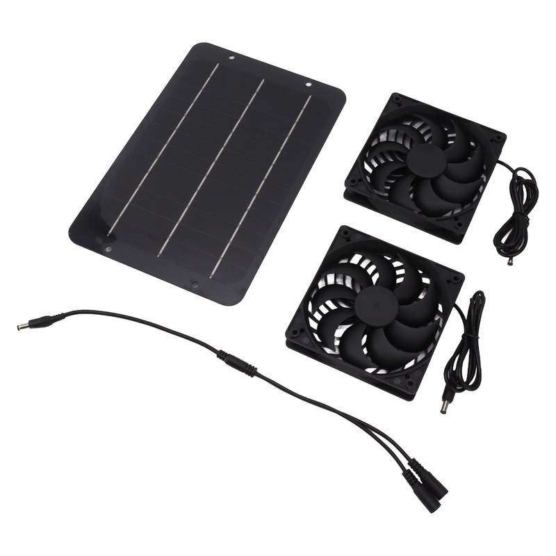 Solar Panel Fan Kit 10W Solar Powered Dual Fans for