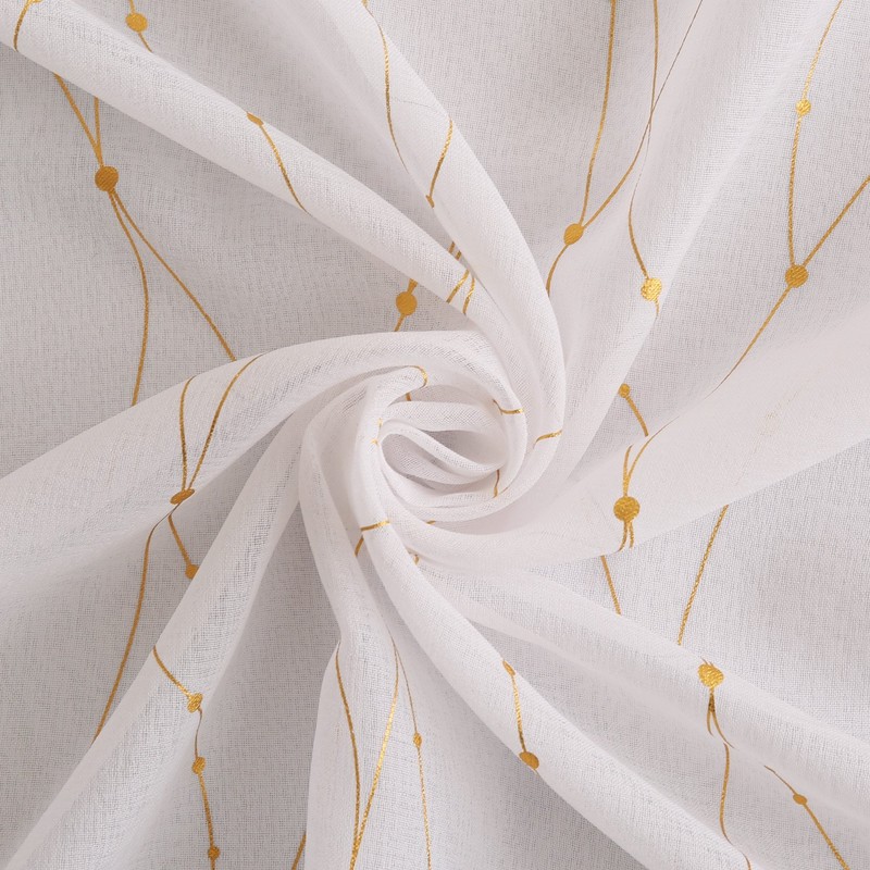 Deconovo Grommet White Sheer Curtains 84 Wave Line with Dots