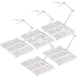 Action Figure Stand,5PCS Assembly Action Figure Display Holder Base Doll Model Support Stand Compatible with HG RG SD SHF Gundam 1/144 Toy White