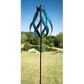 Marshall Kinetic Taos Vertical Wind Spinner, Blue, 84" H
