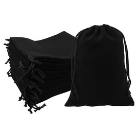 Mandala Crafts 8x10 Black Velvet Drawstring Bags - 15 Large Velvet Drawstring Pouches Bulk for Party and Wedding Favor, Gift Wrapping, Packaging, and Jewelry Gift Bags