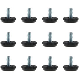 Bxian 12PCS 1/4-20 Screw in Threaded Furniture Leveller with Non Slip Pad Furniture Accessory Table Leg Leveller Base Levelling Machine for Old Furniture Repair and Adjustment