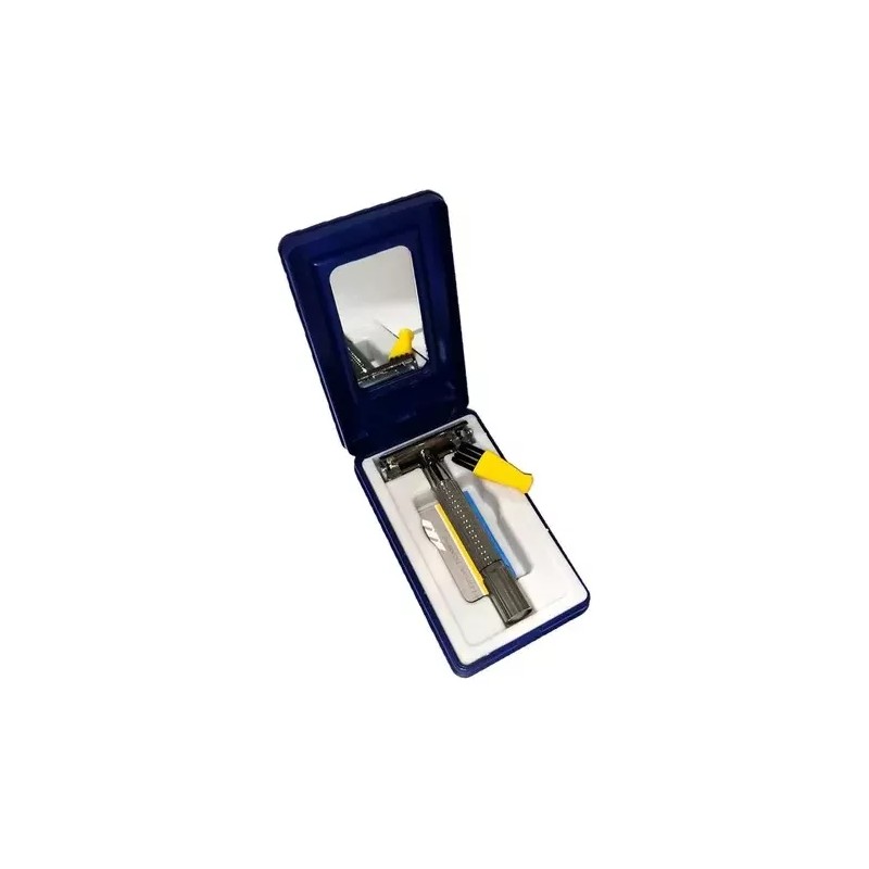 Shaver Rastrillo Clásico Acero Inoxidable Mariposa Con Navaja