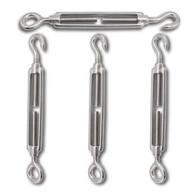 Shade Sail Hardware, Ekunbuy 304 Stainless Steel Turnbuckle Heavy Duty M5 M8 M10 Turnbuckle Hook and Eye Tent Rope Tensioner Adjustable Eye Hook Sun Shade Turnbuckle for Cables Wire 3/16 5/16 3/8
