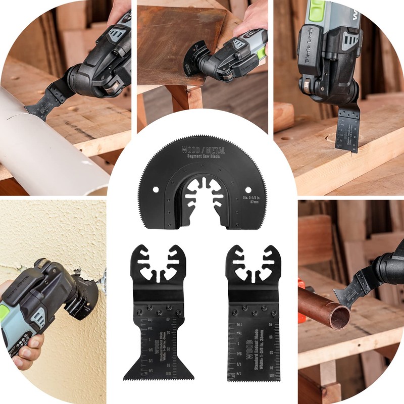 WORKPRO 23-Piece Metal/Wood Oscillating Saw Blades Set for Quick Release