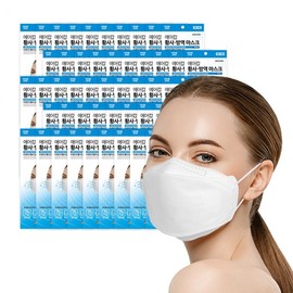 AirKop KF94 Fine Dust Mask, Large, White, 50 Count, Individually Wrapped Made in Korea 2ea