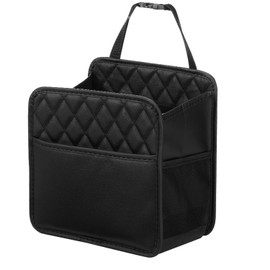 Organizador de asiento de coche, impermeable, de piel sintética, universal, para colgar en el asiento trasero con portavasos                          