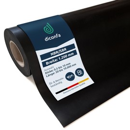 diconfa Rubber Mat Oil-Fest Petrol Resistant NBR/SBR 1200 mm 120 cm 1.2 m Wide Thickness 0.5 to 20 mm Length 0.05 to 10 m 1200 x 50 mm (120 x 5 cm) 1 mm Thick Rubber Plate Car Workshop Garage