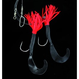 blntackle76 Jenzi Set of 3 Fringe Pilk Leader with Two Side Arms Fringe Twister Japan Red/Brown/Motoroil/Black Complete, Ready