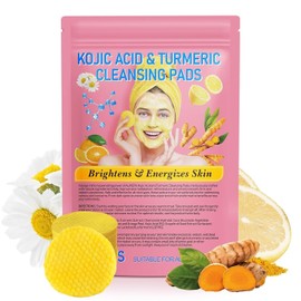 Aliver Turmeric Kojic Acid Pads Turmeric&Kojic Cleansing Pads Facial Sponges Exfoliate
