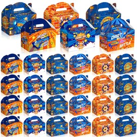 Dunzoom 24 Pcs Dart Party Favors Gift Boxes Goodie Candy Treat Cookie Boxes with Handles for Dart Gun Theme Birthday Party Gift Wrapping