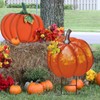 K KILIPES 18.9" H Metal Pumpkin Garden Stake Decorative Fall