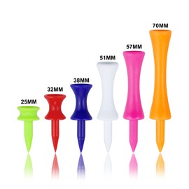 Zivisk Plastic Golf Tees Mixed Size Castle Tees Golf 120 Count 25mm, 32mm, 38mm, 51mm, 57mm, 70mm