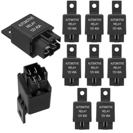 Weasch 10 rels de repuesto, CC 12 V 40 A, 4 pines SPST rel de arranque automotriz, interruptor de servicio pesado para coche, lmpara de ventilador de 