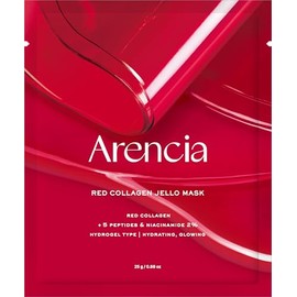 ARENCIA Red Collagen Jello Mask, Peptide Complex, Niacinamide, Firming Gel Face Mask