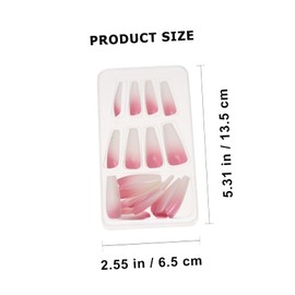 Healvian 24pcs Wearing False Nails Clear Fake Nails Matte Kiss Press Nails Neon Nails for Women Faux Gel Manicure Nail Art Stickers Strips Red Fake Nails Short Pink Plastic