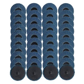 40Pcs 2 in Roll Lock Flap Discs with 1/4inch Holder Die Grinder Attachments 40/60/80/120 Grit Grinding Wheels