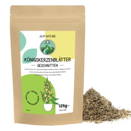 Mullein Tea 125g 4.4 oz by Alpi Nature, Dried Mullein Leaves Cut, Loose Leaf Tea, Mullein Loose Tea Leaves for Preparation of Herbal Tea and Mullein Leaf Tea