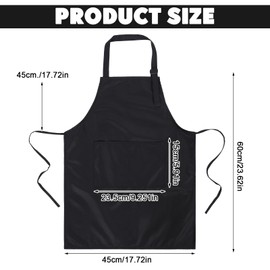 TIESOME Pack of 2 Children's Aprons, Adjustable Cooking Apron, Children's Apron, Painting Smock, Children 8-10 Years, Waterproof Painting Coat with Pockets for DIY Baking and Craft Activities, black