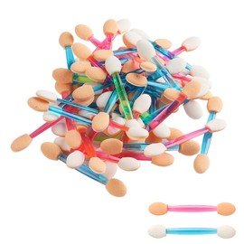Fcozpjk Chrome Nail Powder Applicator Brushes, 100PCS Colorful Disposable Eyeshadow Applicators, Dual Side Eye Shadow Sponge Sticks, Nail Glitter Powder Pigment Pen Brush, Nail Art Applicator Tools