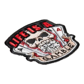 PatchStop - World's Largest Patch Store Life Is A Gamble Skull Dice And Aces Patch, Gambling Patches