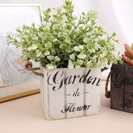 TYTUOO Wooden Flowerpot Gardening Fleshy Wooden Flowerpot Tabletop Potted Creative Ornaments Glass Flower Pot (WH2, One Size)