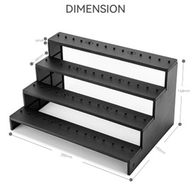 Action Figure Risers Stand, Figure Riser Display Shelf with Pegs, Toy Organizer Stand, Compatible with 3.75'' Vintage Star Was & 3.75'' Vintage GI Jeo Figures, Black 4 Tiers
