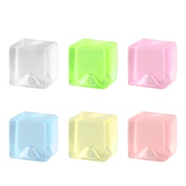 Luckious 6 Pieces Mini Ice Cube Squeeze Toys,Anxiety and Stress Relieving Ice Cube Shaped Small Toys,Clear Cube Sensory Toys,Party Bag Stuffers for Kids and Adults