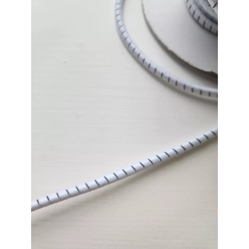 Unbranded 1/8" 4 mm Elastic wrapped Cord trim athletic white